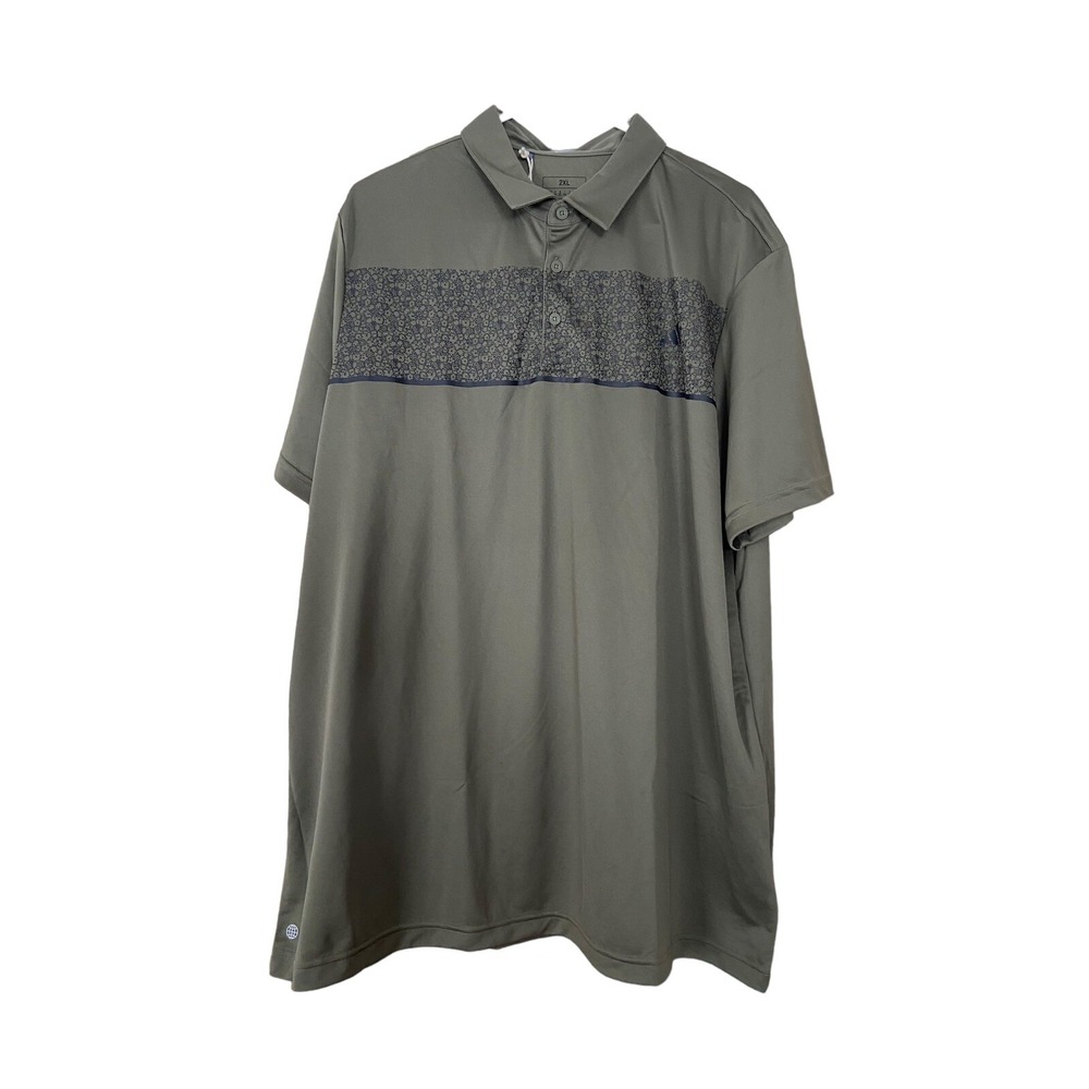 Men's Adidas Chest Print Polo Olive‎ Strata XXL New